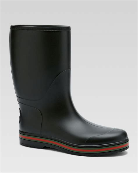 gucci black rubber rain boots|farfetch gucci rain boots.